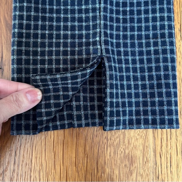 J Jill Ponte Slim Leg Pull On Plaid Pant Women’s XS Navy & Gray Career NEW - Picture 6 of 8